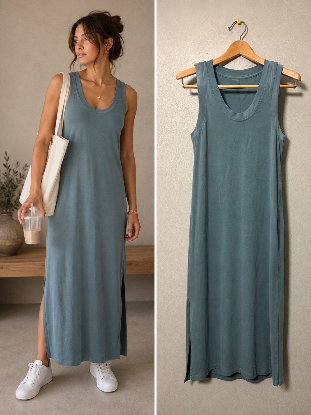 Lululemon All Yours Tank Maxi Dress Tidewater Teal Size 4 Athleisure